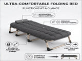 Patio Chaise Lounge Bed, Ergonomic Single Reclining Cot, Portable Heavy Duty Outdoor/Indoor 91318625