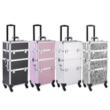 3 in 1 Aluminum Cosmetic Makeup Case Tattoo Box White Zebra Print 71795576