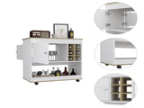 Pendleton 1-Shelf 6-Bottle Bar Cart Light Oak and White B06280609