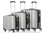 ABS Trolley Case 20in 24in 28in 3PCS Suitcase Set Striped Textured Suitcase Silver Gray 96290375
