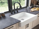 24"L x 19" W Farmhouse/Apron Front White Ceramic Kitchen Sink 69263515