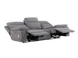 Gray Power Reclining Sofa Chenille Comfort Headrest Lumber Support Cup Holder Bluetooth Speaker B011P611080