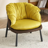 Velvet Accent Chair Barrel Chair with Metal Legs Modern Comfy Armchair Accent Reading Chair for 00937279