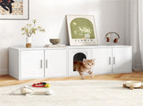 Hidden Cat Litter Box Cabinet, Privacy Enclosure Cat House TV Stand/Side Table, 310LBS Tabletop 29950185