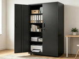 73 Inch Heavy Duty Mobile Steel Storage Locker Cabinet with Keys, Multi-Height Customizable Shelves 36903983
