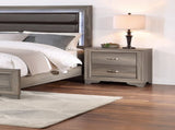Modern 1pc Nightstand Wooden Bedside Table 2- Drawers Bedroom Furniture B011P197293
