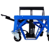 300 lbs Hydraulic Motorcycle Scissor Jack Lift Foot Step Wheels for Small Dirt Bikes,blue color 39700663