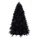 Artificial 7.5ft Black LED-lit Christmas Tree with 2156PE/PVC Mixed Branch Tips,Hinged Premium & 27591650