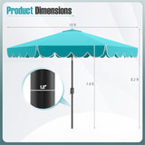 10 Feet Patio Umbrella with Crank Tilt Adjustment - Turquoise 93531992