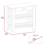 Cala Kitchen Island 40, Two Shelves, One Drawer, Four Legs -Black / Light Oak B07092028