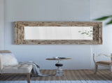 39x3.5x75" Full Length Rectangle Floor Mirror with Distressed Wood Frame W2078P154678