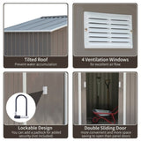 Steel Storage Shed Garden Tool house 7' x 4' White-AS 97699496