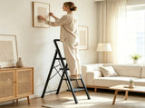 4 Step Folding Step Ladder, 330 lbs Heavy-Duty Metal Step Stool with Reinforced X-Structure, 66749847