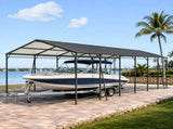 12*32 FT Carport, Heavy Duty Carport with Galvanized Steel Roof and Frame, Metal Carport Large W540P478292