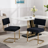 Furniture,Modern Dining Chairs Corduroy Fabric,Gold Metal Base, Accent Armless Kitchen Chairs 03193640