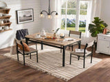 5-Piece Dining Table Set for 4, 47.24" Dining Table with 4 Upholstered Linen-Look Chairs, Black W3895P551450