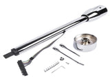 30" Chrome Tilt Street Rod Floor Shift Steering Column with Wheel Adapter No Key 49108082