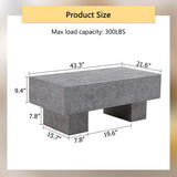 Modern Simple Gray Texture MDF Coffee Table - 43.3"x21.6"x17.2" Practical Model.Making it an ideal W1151P224252