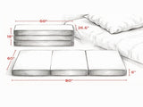 6 Inch Trifold Memory Foam Mattress 80" x 60" x 6" for Guest, Camping, RV, Travel, YogaOnly 58147163