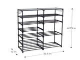 Black 7-Tier Shoe Rack with Modern Space-Saving Design 22858634
