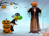 5.6 Feet Halloween Decoration Animated Standing Pumpkin Scarecrow 68708427