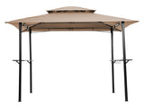 Outdoor Grill Gazebo 8 x 5 Ft, Shelter Tent, Double Tier Soft Top Canopy Steel Frame with hook 94343146