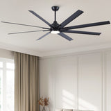 84 In Super Large Black Ceiling Fan with Remote Control 8 Blades W1367P307912