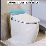 ZNTS Heated Seat Smart Toilet, One Piece Toilet, Automatic Flush Tank Less Toilet without Bidet, with 05790649