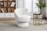 ZNTS 360 Degree Swivel Cuddle Barrel Accents, Round Armchairs with Wide Upholstered, Fluffy Fabric W395102761