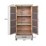 55.12'' Tall Tower Storage Cabinet - Rustic Wood Sideboard Pantry Cabinet - Versatile Buffet Cabinet W2295P246674