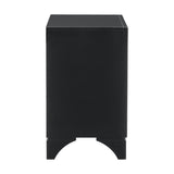 ZNTS Glamourous Peal Black Metallic Finish 1pc Nightstand of 2x Drawers Faux Crystal Handles Modern B01179875