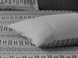 Cotton Jacquard Comforter Mini Set Grey/Black King/Cal King B035128808