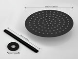 12" Matte Black Bathroom Luxury shower head,High Pressure Rain Shower Head, Ultra-Thin Showerhead 04002343