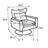 Classic Mid-Century 360-degree Swivel Accent Chair, White Teddy Fabric W1361104579