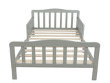 Wooden Baby Toddler Bed Children Bedroom Furniture with Safety Guardrails Gray 65296253