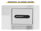 Toilet Cabinet has 2 Doors and Contains a 2-Tiered Bathroom cabinet with Side Storage Rack and 57774975