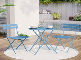 Indoor Outdoor 3-Piece Foldable Bistro Set Folding Outdoor Patio Furniture Sets 2 Chairs And 1 81755350