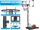 Portable Basketball System 28in Basketball Goal Height Adjustable 5.6ft to 7ft with Stable Base and 35349040