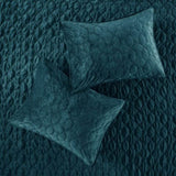 3 Piece Velvet Quilt Set Teal King/Cal King B03597495