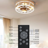 ZNTS Caged Ceiling Fan with Lights Remote Control,Semi -embedded Modern Ceiling fans, 6 Speeds Reversible W1340119553