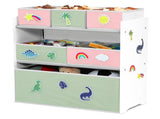 Design & Store 6 Bin Toy Storage Organizer with Interchangeable Patches, Green/Pink 85588456