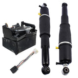 ZNTS Pair Rear Air Suspension Shocks + Compressor Pump for Cadillac Escalade Chevrolet Avalanche Suburban 01071748