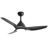 52 Inch Ceiling Fan with Light and 6-speed Remote Control 3 ABS Fan Blades Black for Bredoom Patio W934P211218