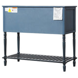 Sideboard Console Table with Bottom Shelf, Farmhouse Wood/Glass Buffet Storage Cabinet Living Room 49268147