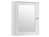 Single Door Mirror Indoor Bathroom Wall Mounted Cabinet Shelf White 90390074