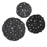 Textured Feather 3-piece Metal Disc Wall Decor Set B03598805