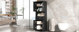 ZNTS Tall Bathroom Cabinet with Four Doors, Large Storage Space Open Shelve, Upper Storage Cabinet, Black N725P192478B