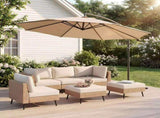 10ft Umbrella Hanging Offset Market Outdoor Sun Shade For Deck Poolside Easy Tilt Cross Base 50652533