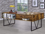 4-Drawer Writing Desk in Antique Nutmeg and Black B016P164169