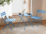 Indoor Outdoor 3-Piece Foldable Bistro Set Folding Outdoor Patio Furniture Sets 2 Chairs And 1 81755350